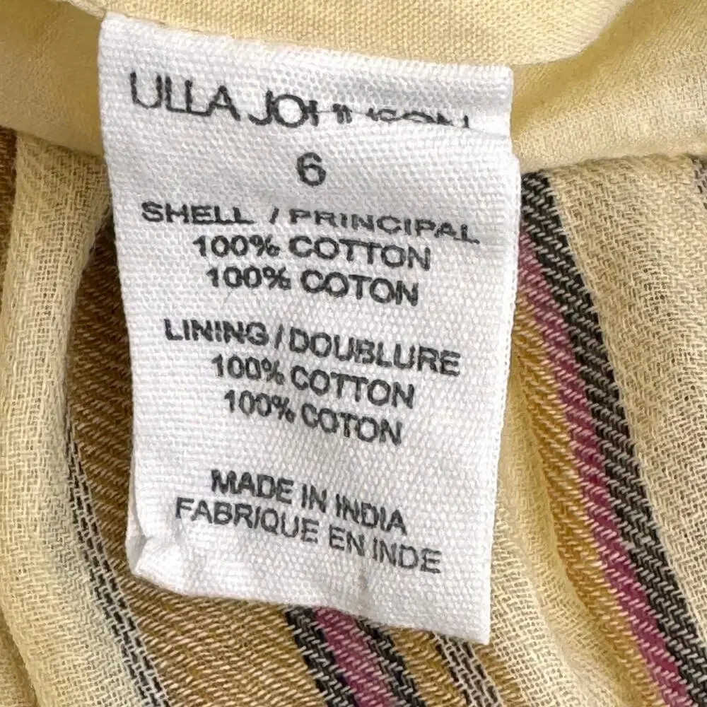Ulla Johnson Severine Midi Skirt Beige Opal Tiered Ruffle Bohemian Cotton 6